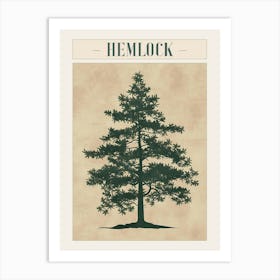 Hemlock Tree Minimal Japandi Illustration 3 Poster Art Print