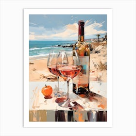 Wine On The Beach 3 Art Print