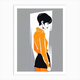 Contemporary Woman in Orange Art Print