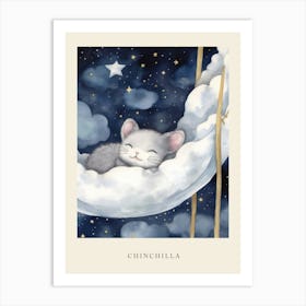 Baby Chinchilla 2 Sleeping In The Clouds Nursery Poster Art Print