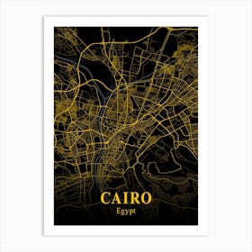 Cairo Gold City Map 1 Art Print