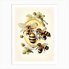 Worker Bees 2 Vintage Art Print