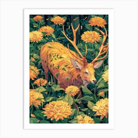 Deer In The Forest 22 Art Print