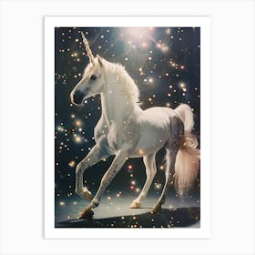 Glitter Unicorn In Space Abstract Collage 2 Art Print