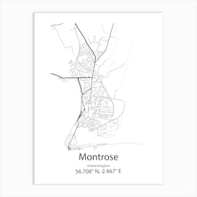 Montrose,United Kingdom Minimalist Map Art Print