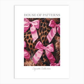 Pink Lace Animal Print Bow Pattern Poster Art Print