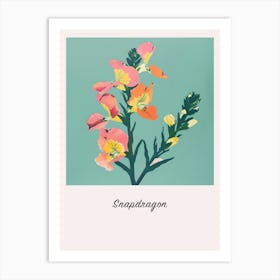 Snapdragon 2 Square Flower Illustration Poster Art Print