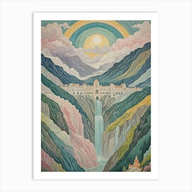 Pastel Palace In The Mountains Art Print