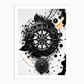 Abstract Black And White Painting 1 Art Print