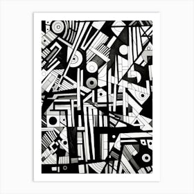 Patterns Abstract Black And White 5 Art Print