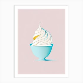 Whipping Cream Dairy Food Minimal Line Drawing Art Print