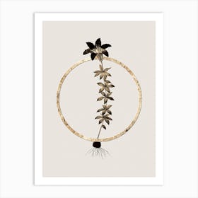 Gold Ring Wood Lily Glitter Botanical Illustration Art Print