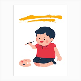 Boy Painting Art Print