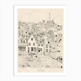 Leiden View in the City, South Holland, Netherlands Travel Art Print Art Print