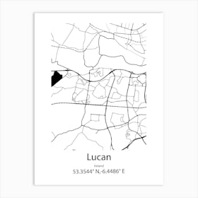 Lucan,Ireland Minimalist Map Art Print