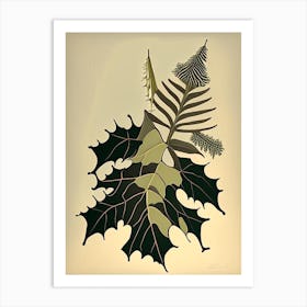 Long Eared Holly Fern Rousseau Inspired Art Print