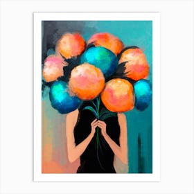 Holding Balloons Art Print