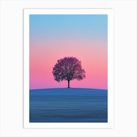 Lone Tree At Sunset 1 Art Print