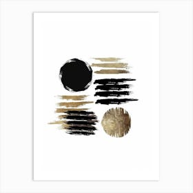 Black And Gold Brush Strokes 29 Art Print