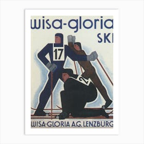 Wisa-Gloria Switzerland Vintage Ski Poster Art Print