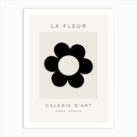 La Fleur | 03 - Retro Flower Black And White Floral Art Print