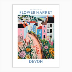 Devon England Flower Market Floral Art Print Travel Print Plant Art Modern Style Art Print