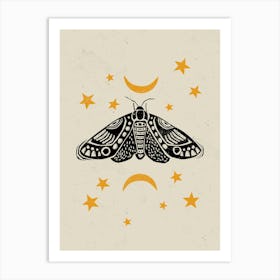 Moth Linocut Art Print