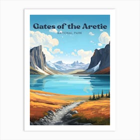 Gates Of The Arctic Park Souvenir Travel Illustration Art Print