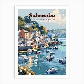 Salcombe England Summer Vacation Digital Travel Art Art Print