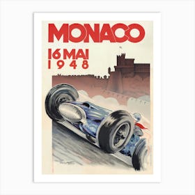 Vintage Monaco 16 Mai 1948 Art Print