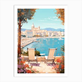 Cannes France 4 Illustration Art Print