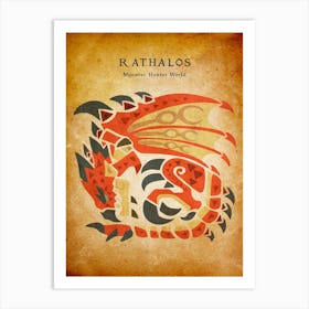 Rathalos Vintage Art Print