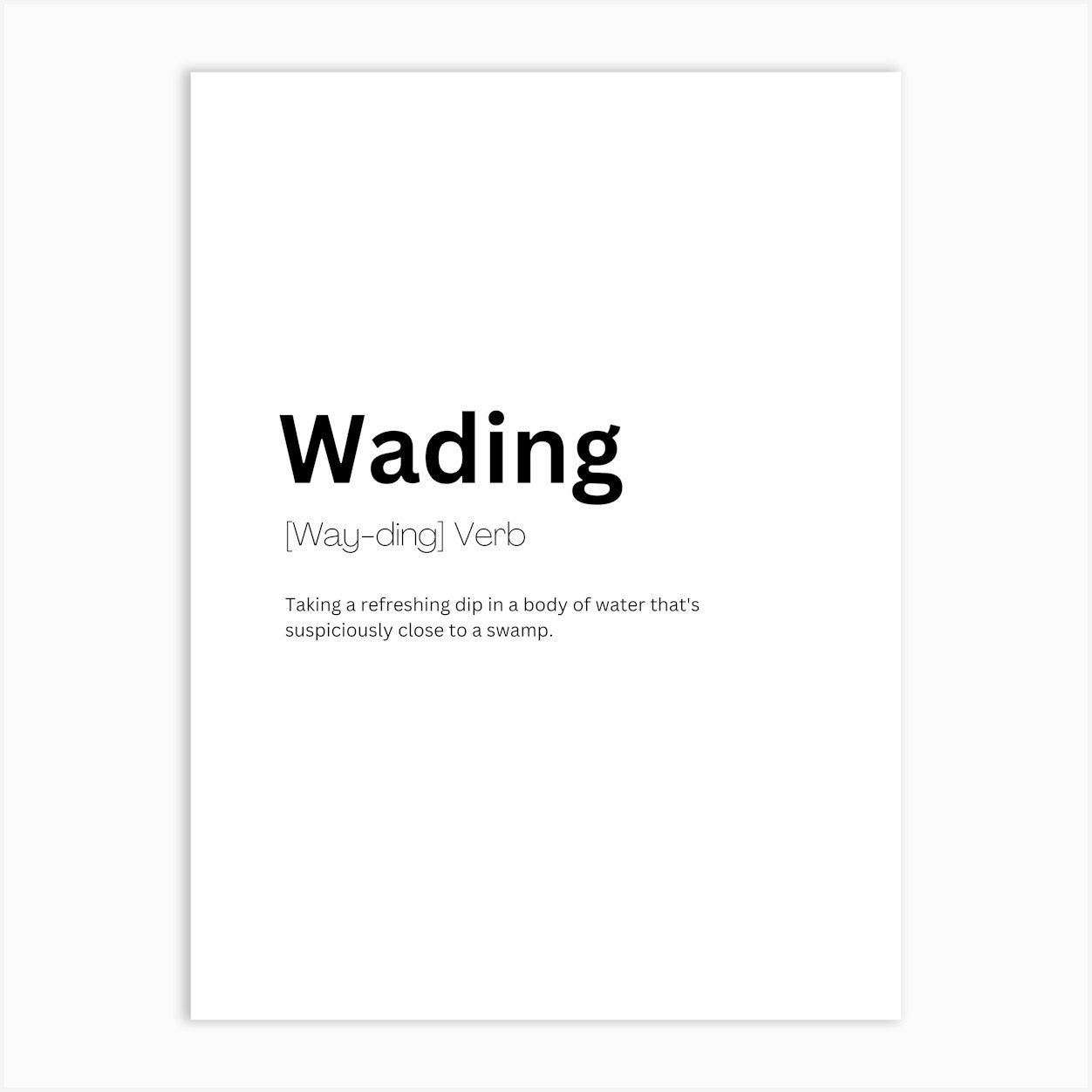 Wading Definition Meaning Poster