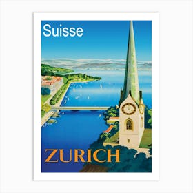 Zurich, The Watchtower View, Switzerland Art Print