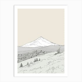 Mount Greylock Usa Color Line Drawing (7) Art Print