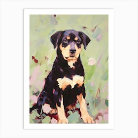 A Rottweiler Dog Painting, Impressionist 3 Art Print