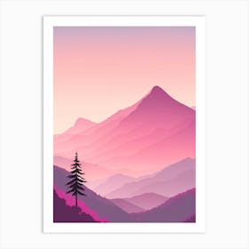 Misty Mountains Vertical Background In Pink Tone 98 Art Print