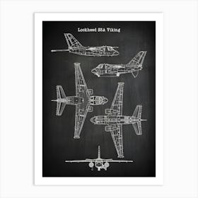 Lockheed S3a Viking Aircraft Airplane Blueprint Aviation Gifts Aviation Blueprint Airplane Print Plane Airplane Gift Vas3a1 Art Print