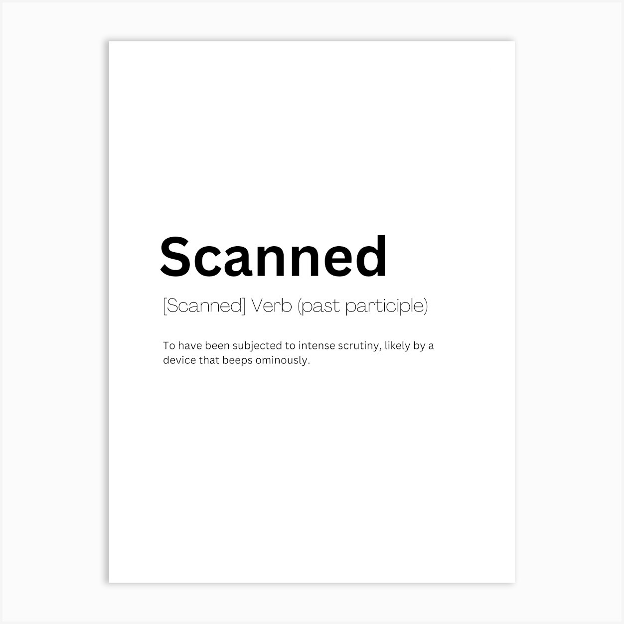 Scanned Definition Meaning Art Print by Kaigozen