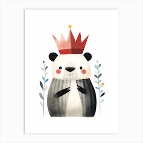 Little Badger 1 Wearing A Crown Art Print