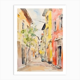Piacenza, Italy Watercolour Streets 2 Art Print
