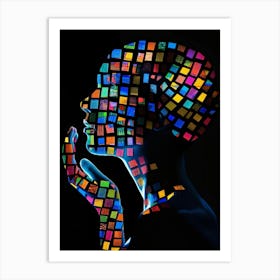 Mosaic Portrait Of A Woman Art Print