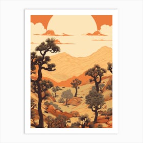  Retro Illustration Of A Joshua Tree Pattern In Grand 1 Art Print