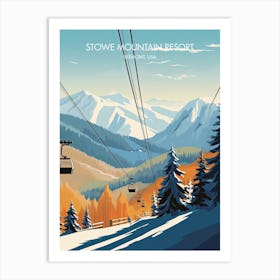 Poster Of Stowe Mountain Resort   Vermont, Usa, Ski Resort Illustration 1 Art Print