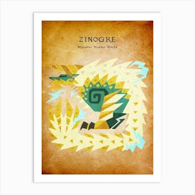 Zinogre Vintage Art Print