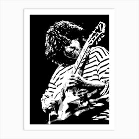 Pat Metheny American Jazz Guitarist Legend in Monochrome 3 Art Print