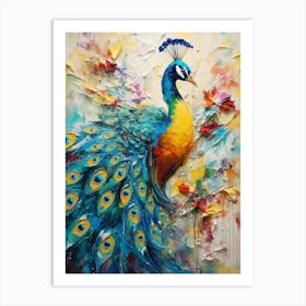 Peacock Abstract Expressionism 3 Art Print