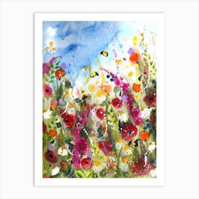 Poppies In The Meadow Sky Art Print