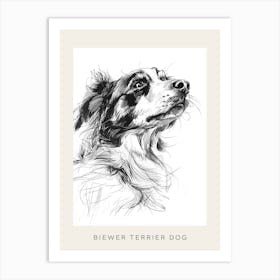 Black & White Dog Line Drawing 2 Poster Art Print