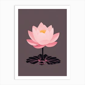 A Pink Lotus In Minimalist Style Vertical Composition 56 Art Print